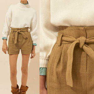 ba&sh Tan High-Waisted Shorts